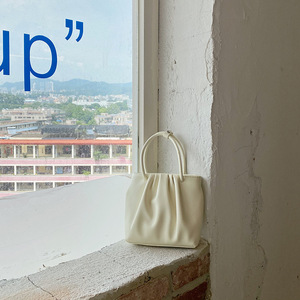 Bolso Tote Azul Claro con Pliegues, Cierre Magnético de 7 Pulgadas, Estilo Coreano Informal, Bolso Bandolera para Mujer - Product Image 4