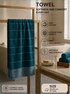 Serviette de bain en coton 100% ARVIS, 50x90cm, motif nid d'abeille, haute absorption, écologique, douce, durable, pour hôtels et usage domestique - Product Image 1