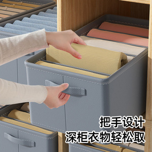 Fabric <b>Clothes</b> <b>Storage</b> <b>Box</b> Rectangle Foldable With Compartments <b>For</b> Home And Dormitory Use - Product Image 1