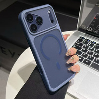 Coque de téléphone magnétique translucide en PC et TPU à texture antidérapante mate et texturée pour iPhone 15 Pro Max, 17 Air, 16, 14 Plus, 13, 12 Mini, 11 Pro