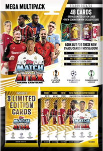 Topps Match Attax 24/25 Mega Multipack - Comprend 48 cartes Match Attax, 3 cartes <span class=keywords><strong>LE</strong></span> aléatoires et une carte <span class=keywords><strong>LE</strong></span> Generation Now - Product Image 1