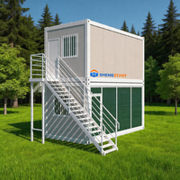 Maison conteneur pliable à deux étages, respirante, design moderne, imperméable, résistante aux tremblements de terre, pour usage bureaux/hôtels/entrepôts