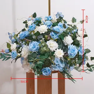 Wholesale wedding rose flower ball wedding centerpieces table row flowers wedding artificial flower decoration