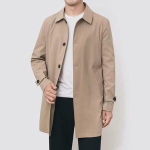 Custom Wholesale Casual Loose Design Solid Color Business <strong>Trench</strong> Jacket <strong>Coat</strong> Men Long Lapel Windbreaker <strong>Coats</strong> for Male - Product Image 2