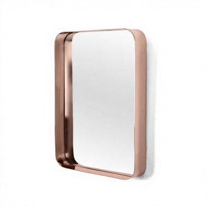 Minimalistic iron Round Rose Gold Framed Wall Mirror Minimalist Decorative Metal Edge Home Hotel Decoration - Product Image 4
