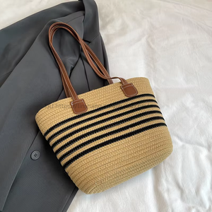 Wholesale New Style Woven Straw Shoulder <b>Bags</b> Women Handbags <b>Large</b> Capacity Women's <b>Beach</b> Tote <b>Bags</b> - Product Image 6