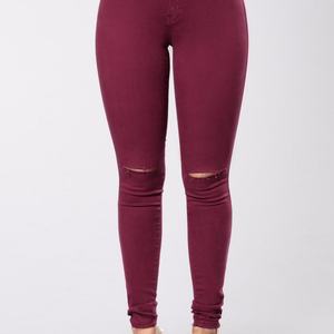 Les dernières tendances en matière de jeans skinny pour femmes à prix réduit, déchirés aux genoux, nouveau design de mode, directement de l'usine - Product Image 3