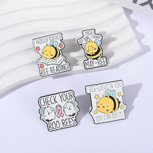 Überprüfen Sie Ihre Boo Bees Emaille Pin Brustkrebs Bewusstsein Halloween Cute Ghost Bee Broschen Revers Rucksack Abzeichen Schmuck Geschenke - Product Image 2