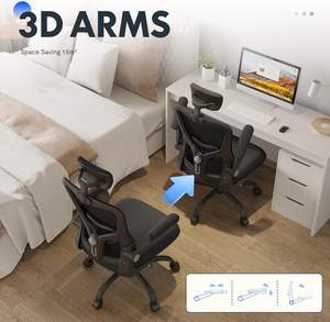 Chaises de <span class=keywords><strong>bureau</strong></span> ergonomiques <span class=keywords><strong>FLEXISPOT</strong></span> OC1, chaise de <span class=keywords><strong>bureau</strong></span> en maille, chaise de travail confortable à dossier haut avec roulettes pivotantes, noire - Product Image 5