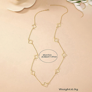 Collana da <span class=keywords><strong>Donna</strong></span> Antitarnish con Quadrifoglio, Gioielli Placcati Oro e <span class=keywords><strong>Argento</strong></span> PVD, <span class=keywords><strong>Girocollo</strong></span> Ipoallergenico in Acciaio Inossidabile con Trifoglio Portafortuna Cavo - Product Image 4