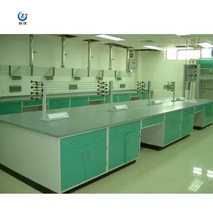 Banco de laboratorio de acero completo, diseño moderno personalizado de fábrica para industria biológica