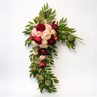 Composition florale artificielle en soie de style moderne RHD pour chaise suspendue extérieure, guirlande florale d'angle pour décoration de mariage