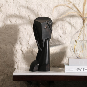 Kimdecor, venta al por mayor, escultura de resina abstracta, bronce oscuro, accesorios decorativos de lujo para sala de estar para decoración del hogar e Interior - Product Image 1