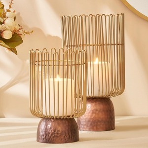 Kim loại bão người giữ ngọn nến với một đồng cổ kim loại cơ sở thiết lập của 2 hoàn hảo cho cổ điển và hiện đại trang trí nội thất - Product Image 3