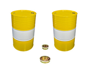 Tambor de acero blanco y amarillo de 200L, directo de fábrica - Product Image 2
