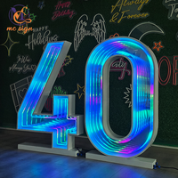 Lettres lumineuses LED RGB à changement de couleur, 3ft 4ft, en acrylique, pour anniversaires, mariages, publicité extérieure
