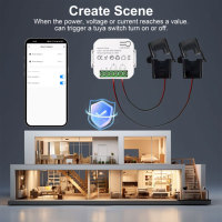 Module de compteur d'énergie intelligent Tuya WiFi, 2 canaux, transformateur de courant 80A, moniteur de puissance, interrupteur KWh