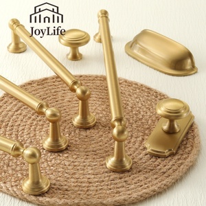 JoyLife Luxe Franse messing kleine kledingkastknoppen Amerikaans goud massief koperen ladeknoppen met één gat - Product Image 1