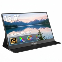 Moniteur portable léger de 15,6 pouces 2560x1440 60Hz avec haut-parleurs stéréo doubles pour le travail à distance, les voyages et le divertissement