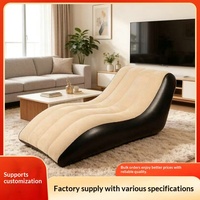 Nouveau fauteuil gonflable en forme de S, pliable, écologique, en tissu floqué, pour une personne, en stock