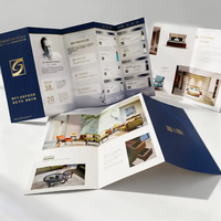 Cartes de visite et brochures personnalisées en gros avec logo, en papier couché A4 épais, pages pliées, impression offset pour livrets à emporter