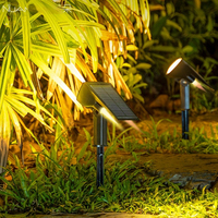 Lumière solaire LED à changement de couleur, lumière chaude, ABS noir, verrouillable, IP65, résistante à l'eau, haute luminosité, angle de faisceau de 360°, dimmable, pour jardin