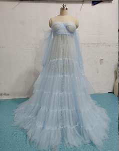 2024 fuera del hombro con volantes escalonados mujeres <span class=keywords><strong>embarazadas</strong></span> vestido Sexy Babyshower <span class=keywords><strong>vestidos</strong></span> <span class=keywords><strong>de</strong></span> maternidad túnicas <span class=keywords><strong>de</strong></span> tul esponjoso para sesión <span class=keywords><strong>de</strong></span> fotos - Product Image 4