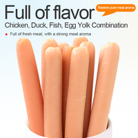 Assortiment de saucisses aux 6 saveurs (poulet, canard, bœuf, fruits de mer, fromage, jaune d'œuf) pour chiens et chats, friandises moelleuses et mâchables, OEM