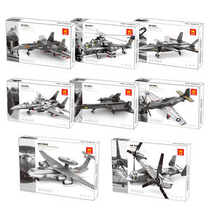 Modelo de Avión Militar de Plástico, Juego de Bloques de Construcción de 4 Piezas, 200-400 Piezas, para Edades de 8 a 13 Años, Juguete de Ensamblaje - Product Image 5