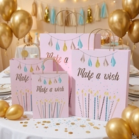 Sacs en papier pour cadeaux d'anniversaire avec estampage à chaud doré, sacs d'emballage pour cadeaux, artisanat, vêtements, centres commerciaux, sacs en carton blanc