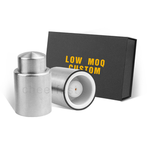 Tapones de vino más populares Juego de regalo Sellador de botellas Mantiene el vino fresco Acero inoxidable Plata Paquete de 2 Air Keep Fresh <span class=keywords><strong>Wine</strong></span> <span class=keywords><strong>Stopper</strong></span> - Product Image 1