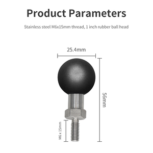 Supports VIN : Base de montage à boule de 1 pouce avec boulon fileté M6x10mm, compatible avec le système de montage universel à double bras de type B RAM - Product Image 2