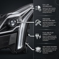 Ensemble de phares halogènes pour Cadillac XT5, style OE, remplacement direct, lentille transparente, faisceau lumineux stable