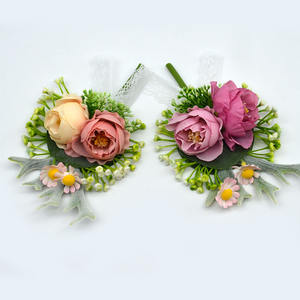 玫瑰花婚礼伴娘手链派对舞会人造手腕花胸花 - Product Image 5