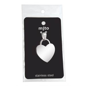 Colgante de Corazón de Acero - 25x20 mm, Accesorios para Joyería - Product Image 2