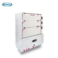 Armoire de cuisson vapeur électrique/gaz à trois portes pour fruits de mer, avec alimentation et contrôle indépendants de la vapeur saturée