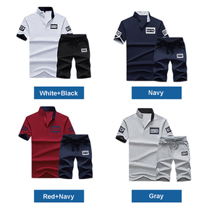TONGYANG Two Piece <strong>Set</strong> <strong>Men</strong> <strong>Short</strong> Sleeve <strong>T</strong> <strong>Shirt</strong> Plus <strong>Shorts</strong> Tracksuits New Causal Sportswear Tops <strong>Short</strong> Trousers <strong>Set</strong> - Product Image 5