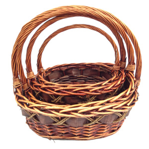 Set di Cestini Ovali Intrecciati a Mano in Salice Naturale con Manico, Grandi Cesti in <span class=keywords><strong>Vimini</strong></span> <span class=keywords><strong>Nero</strong></span> per Regali, Marca Jarnier - Product Image 2