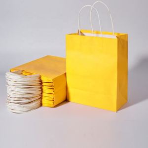 Sacs en papier biodégradables recyclables avec poignées, sacs en papier kraft brun pour emballage - Product Image 1