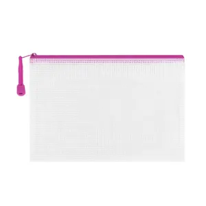 A4 mesh file zip lock bags folder wallet for travel accessories