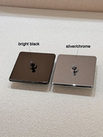 Interrupteur à bascule mural 86 pour la maison, panneau en acier inoxydable, miroir brillant noir, double pôle 13A/20A, universel R-U/France, style rétro