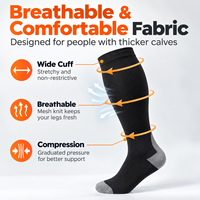 Chaussettes de compression personnalisées avec logo, grande taille, longueur mollet, pour le sport, soutien des mollets, pour hommes et femmes, course à pied, gym, fitness, entraînement