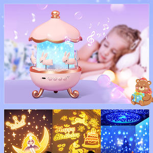 Cadeau de Noël pour Enfants Boîte à Musique <span class=keywords><strong>Rotative</strong></span> à 360° Projecteur d'Étoiles Nébuleuse avec Cabanes Roulantes Lampe de <span class=keywords><strong>Projection</strong></span> Dessin Animé LED <span class=keywords><strong>Veilleuse</strong></span> Rechargeable - Product Image 2