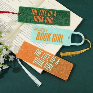 Acrylic <strong>Bookmarks</strong> with Tassel for Women Book Lovers "The Life <strong>of</strong> <strong>A</strong> Book Girl" Page Markers Book Accessories Gifts for Readers - Product Image 3