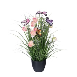 <span class=keywords><strong>Plante</strong></span> artificielle en pot de roseau vert en plastique pour décoration de mariage et intérieur/extérieur - Product Image 5