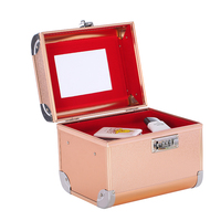 Boîte à cosmétiques en aluminium dur, 1 pièce, boîte de rangement scintillante pour produits de beauté, petite trousse de toilette