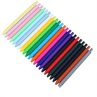 Stylos à bille en plastique Macaron ABS, revêtement en caoutchouc, stylo à bille à pression, écriture 0,5 mm, école, bureau