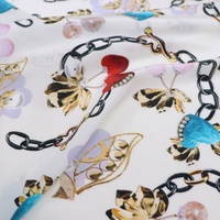 Tissu en crêpe de Chine imprimé numériquement à motif de bijoux uniques pour robes, chemisiers, vêtements et costumes pour femmes, dames et jeunes filles