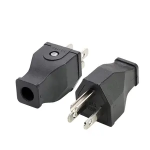 Hot seller AU assembly power plug American matching male and female connectors two flat one round wiring plug