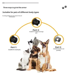 Penggiling Kuku Hewan Peliharaan Otomatis Daya Tinggi LED Lampu Ganda Pengisian Listrik Clipper Perawatan Kucing Anjing M5 ABS - Product Image 4